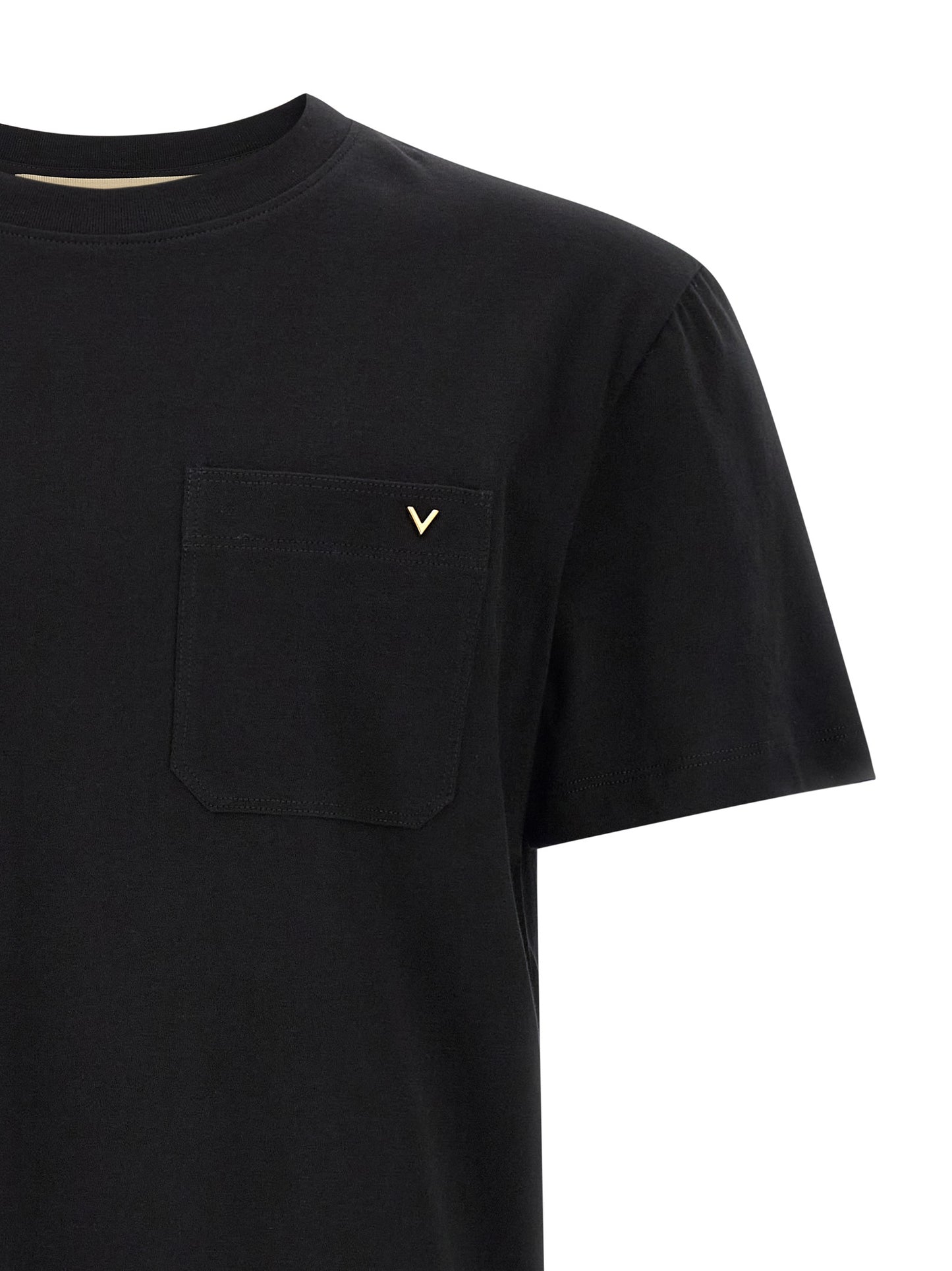 Camiseta de algodón negra Valentino Garavani