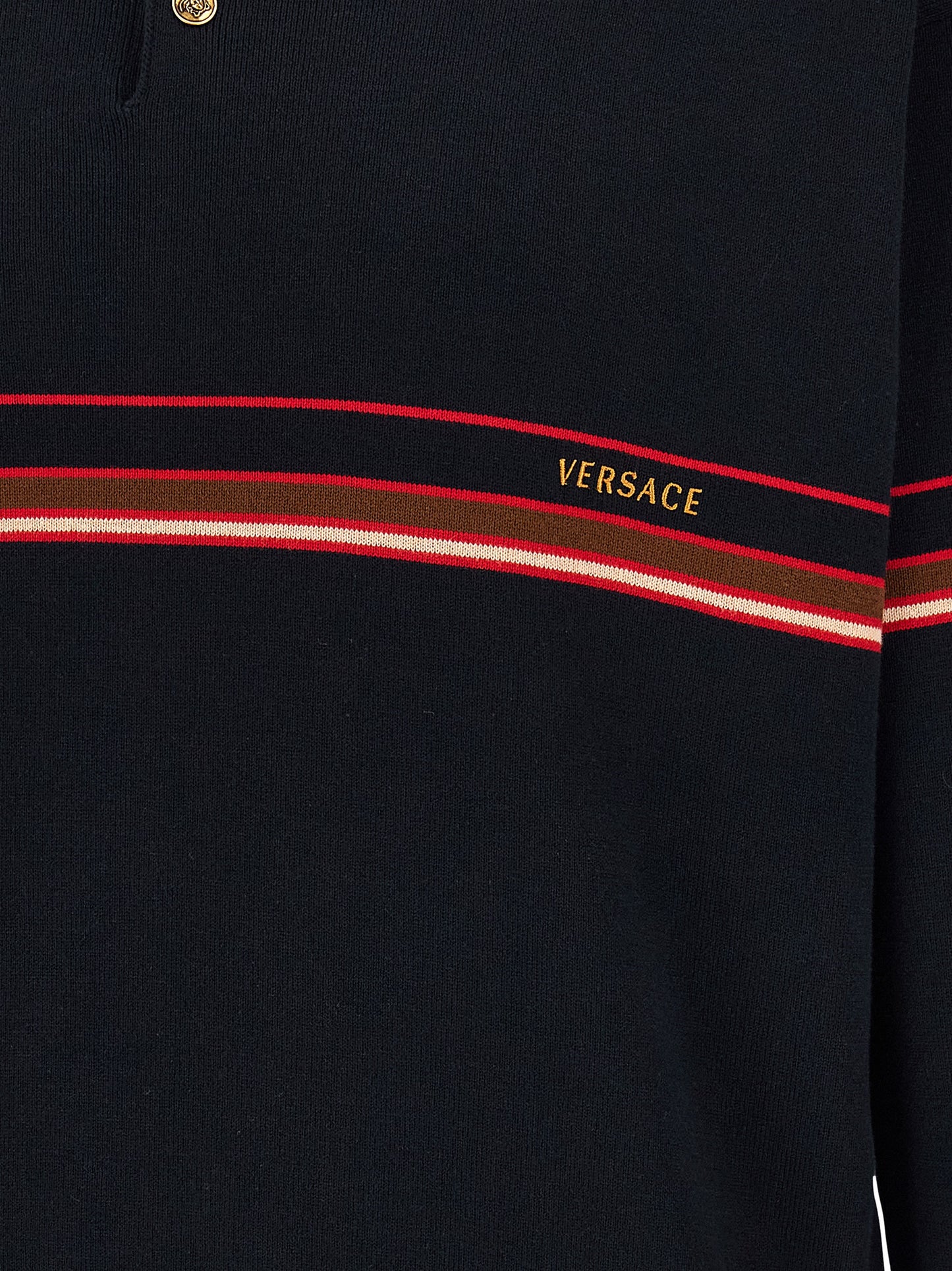 Camisa polo Versace azul de algodón