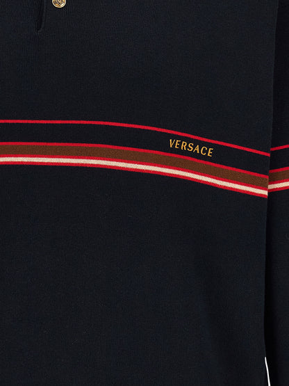 Camisa polo Versace azul de algodón