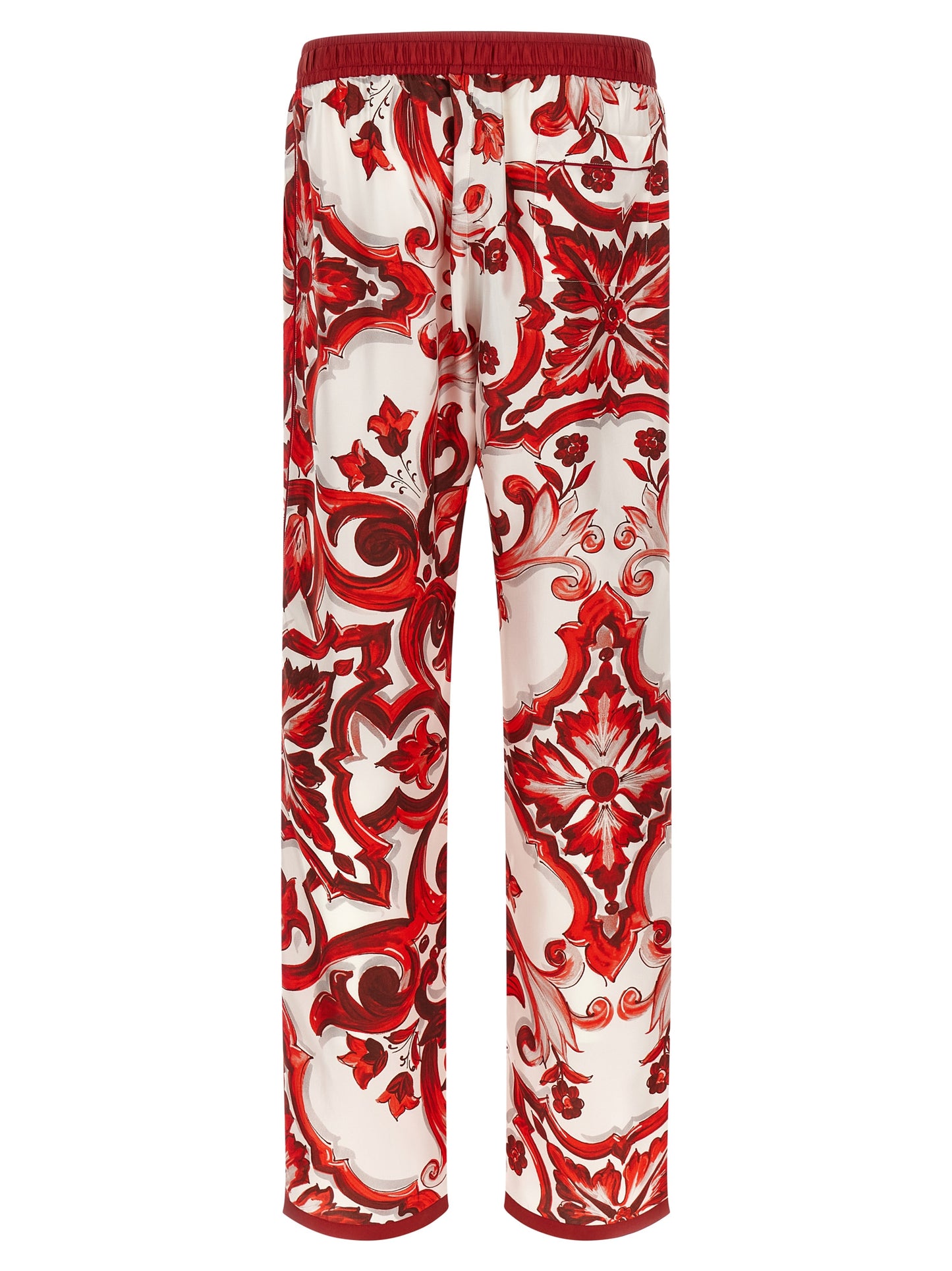 Pantalones informales de seda multicolor Dolce & Gabbana