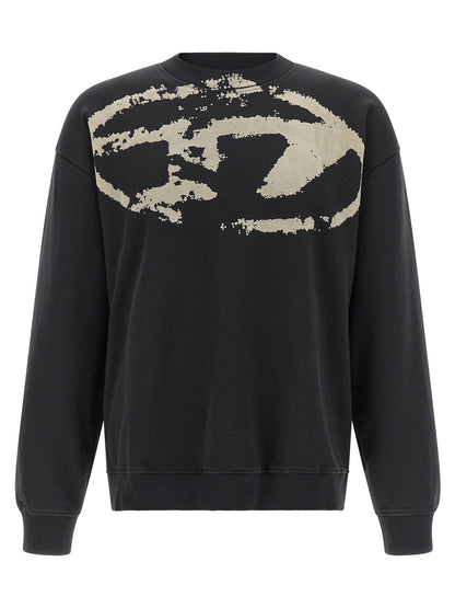Sweat-shirt Diesel en coton noir à la coupe décontractée et au design unique