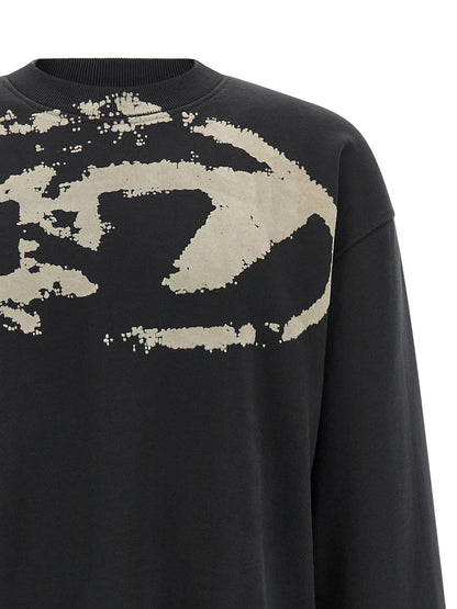 Sweat-shirt Diesel en coton noir à la coupe décontractée et au design unique