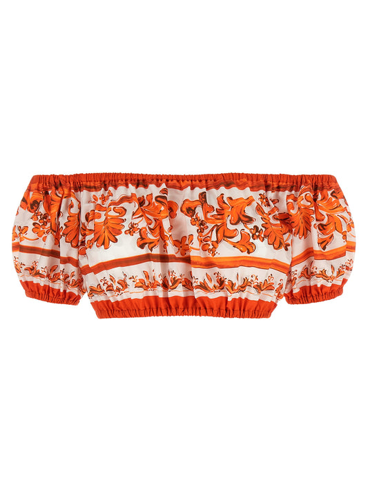 Blusa de algodón naranja de Dolce & Gabbana