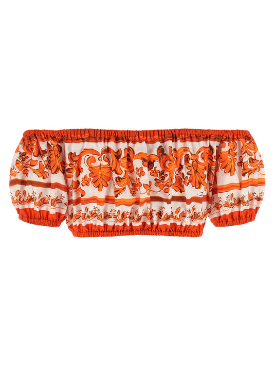 Blusa de algodón naranja de Dolce & Gabbana