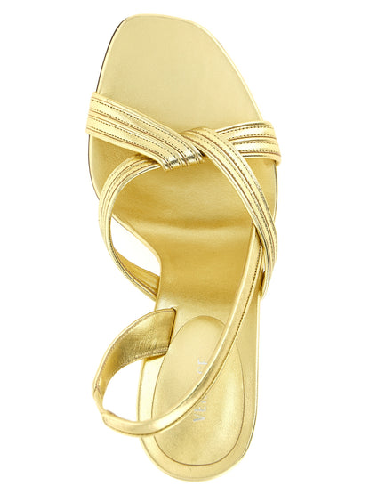 Sandales Gianni Versace en cuir d'agneau à talon aiguille doré