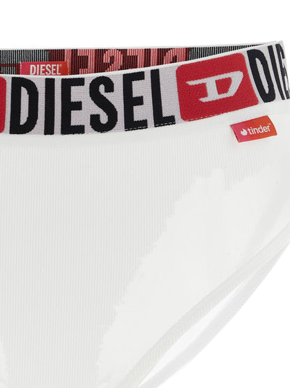 Diesel White Cotton Briefs - Comfortable Structural Support-