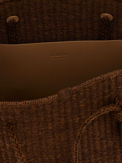 Bolso tote Jacquemus de rafia marrón
