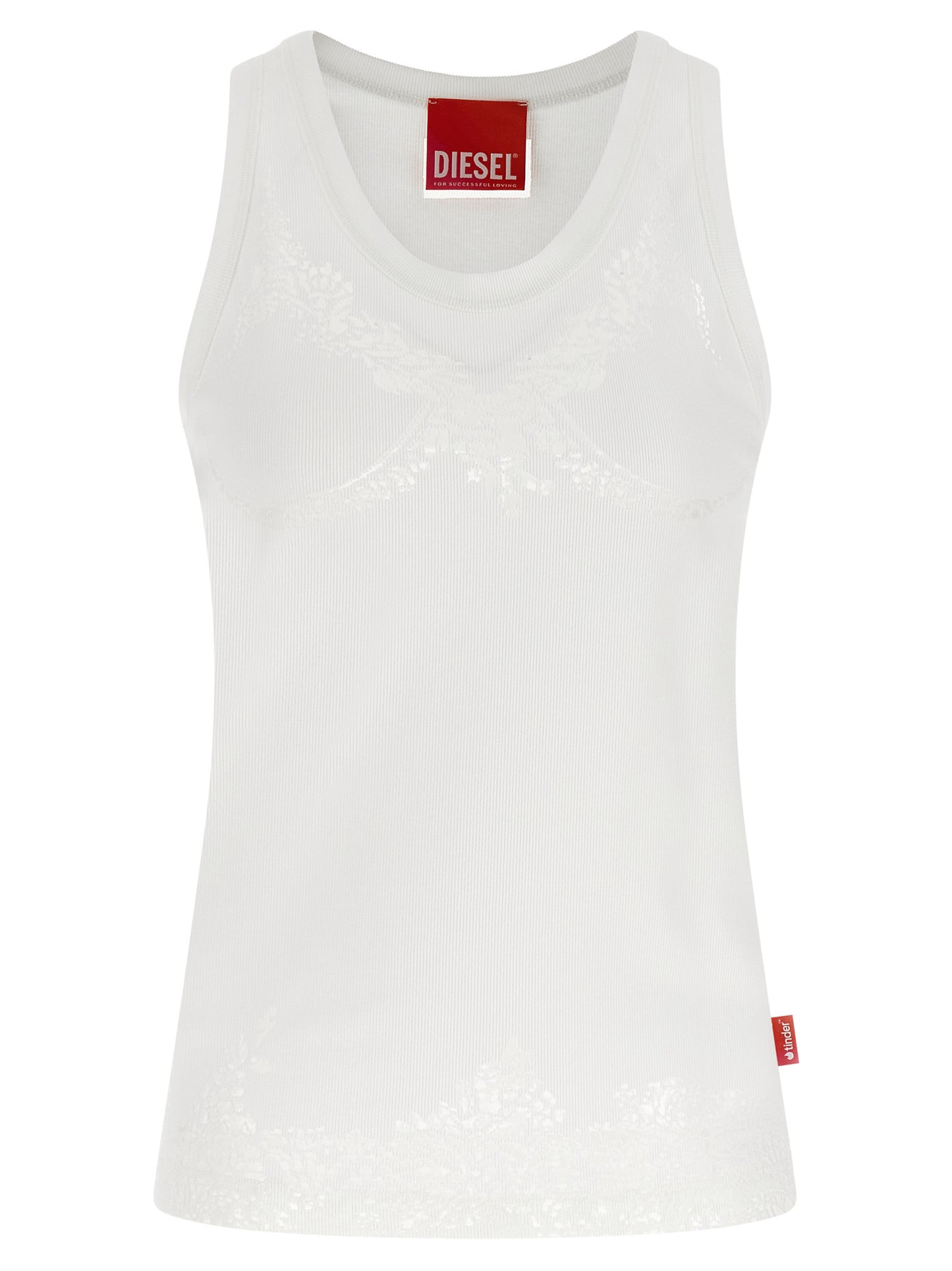 Camisetas sin mangas de algodón blancas Diesel