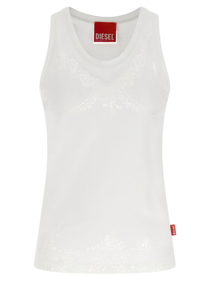 Camisetas sin mangas de algodón blancas Diesel