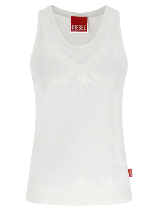 Camisetas sin mangas de algodón blancas Diesel