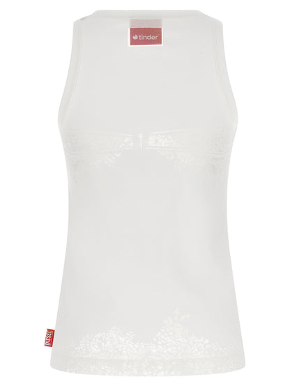 Camisetas sin mangas de algodón blancas Diesel