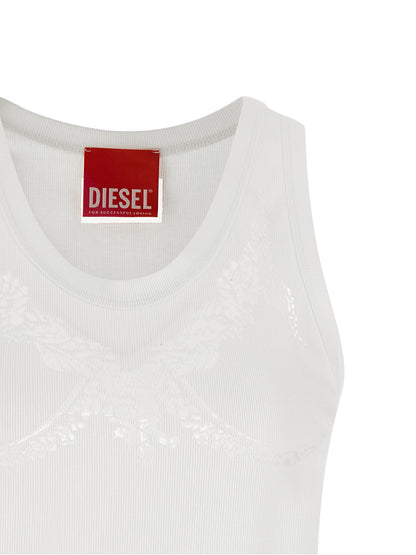 Camisetas sin mangas de algodón blancas Diesel