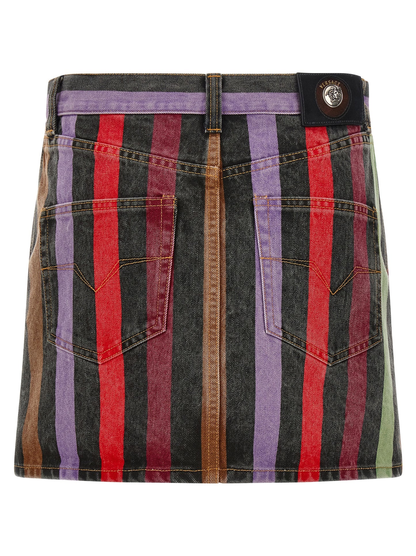 Falda larga Versace multicolor de algodón