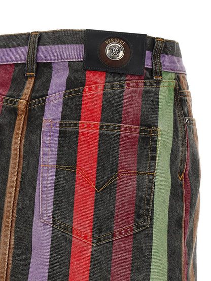 Falda larga Versace multicolor de algodón