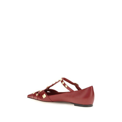 Ballerines Valentino Garavani en cuir de chèvre rouge
