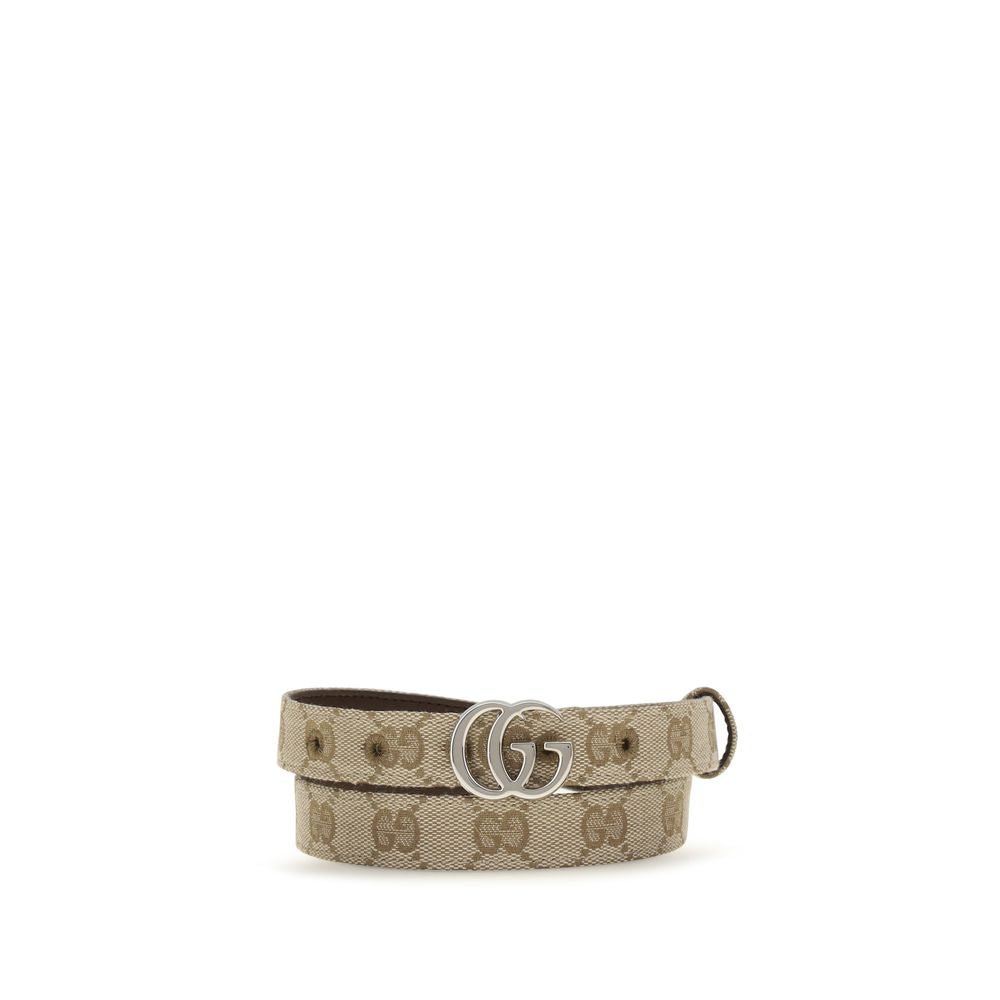 Cinturón Delgado de Tela Beige Gucci