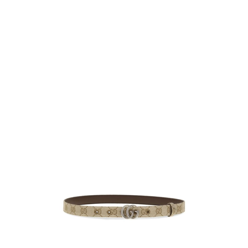 Cinturón Delgado de Tela Beige Gucci