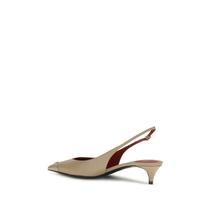 Valentino Garavani Zapato De Tacón Cuero De Becerro Beige Bos Taurus