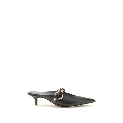 Mules Balenciaga de piel de becerro negra Bos Taurus