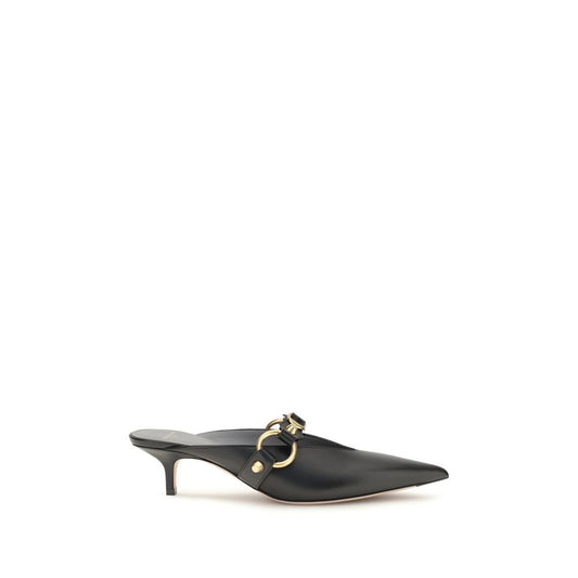 Mules Balenciaga de piel de becerro negra Bos Taurus
