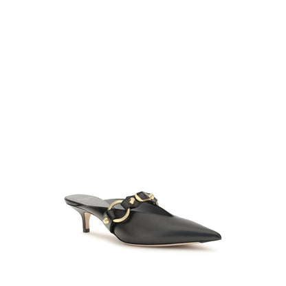 Mules Balenciaga de piel de becerro negra Bos Taurus