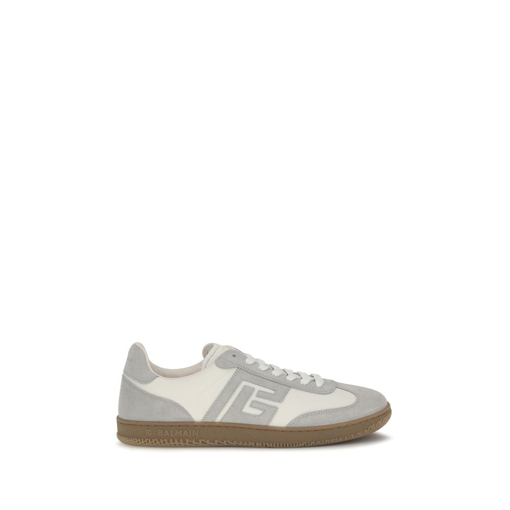 Balmain Bos Taurus Baskets Blanches en Cuir - Silhouette Sportive Moderne