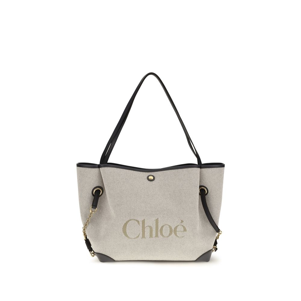 Bolso de hombro Chloé Gray de algodón