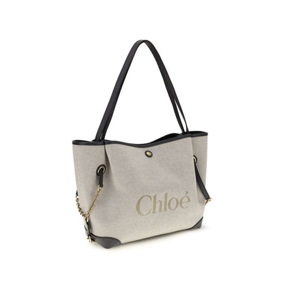 Bolso de hombro Chloé Gray de algodón