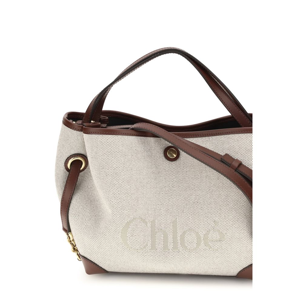 Bolso de hombro Chloé de tela beige