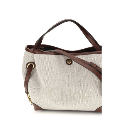 Bolso de hombro Chloé de tela beige