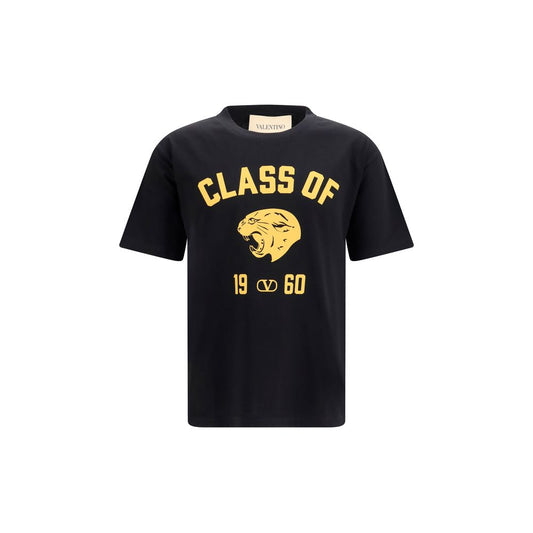 Camiseta de algodón negra Valentino Garavani