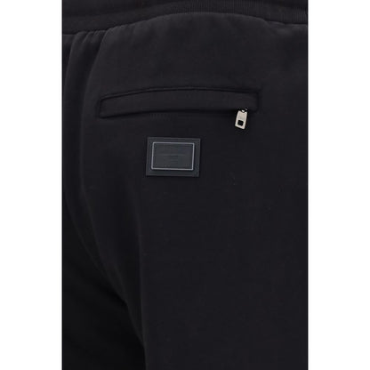 Pantalones Deportivos de Algodón Negro Dolce & Gabbana