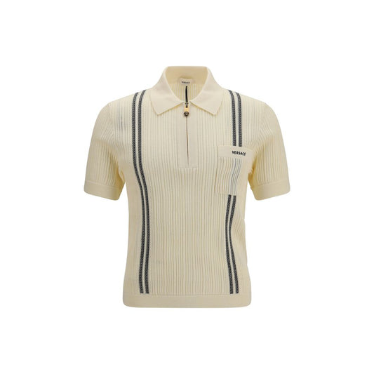 Polo de algodón beige de Versace