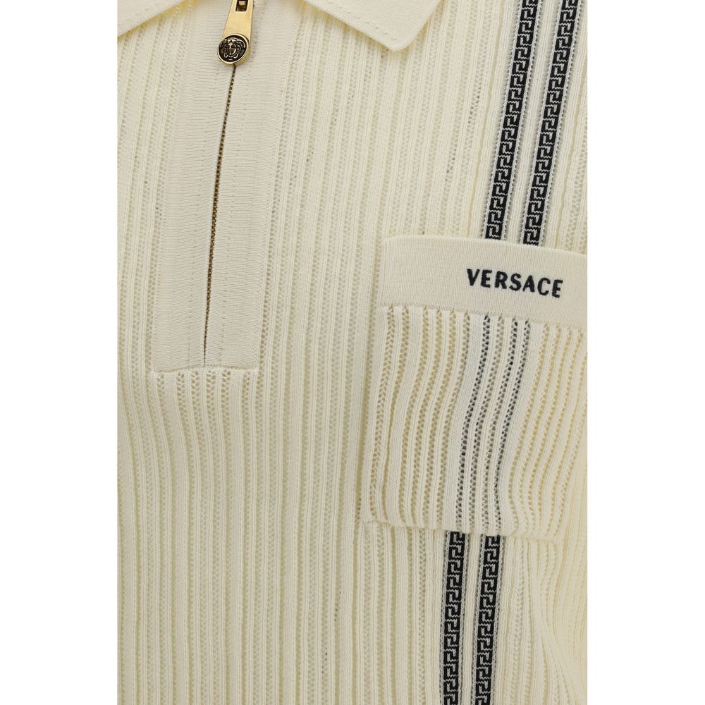 Polo de algodón beige de Versace