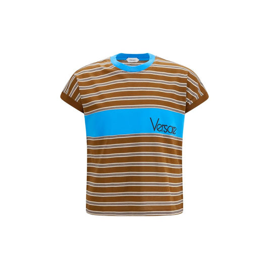 Camiseta de algodón marrón Versace