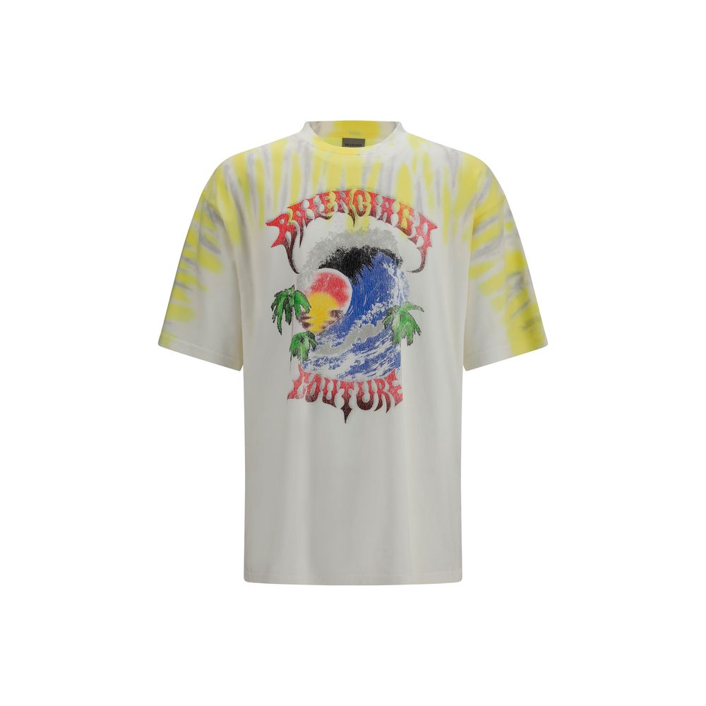 T-shirt bicolore en coton Balenciaga