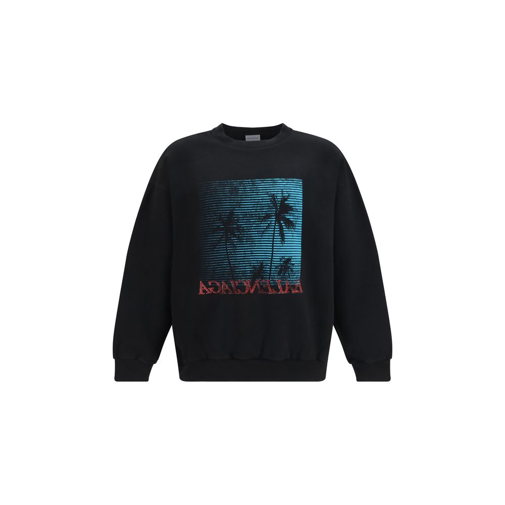Balenciaga Sweat-shirt Noir en Coton - Coupe Confortable Standard