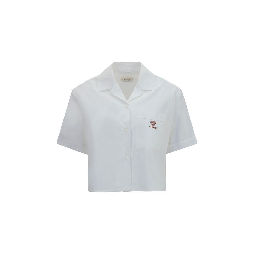 Camisa de vestir blanca de algodón Versace