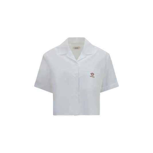 Camisa de vestir blanca de algodón Versace