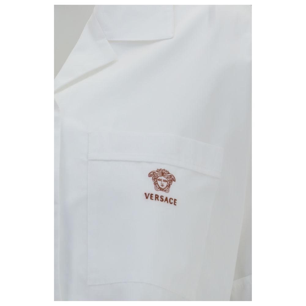 Camisa de vestir blanca de algodón Versace