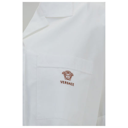 Camisa de vestir blanca de algodón Versace