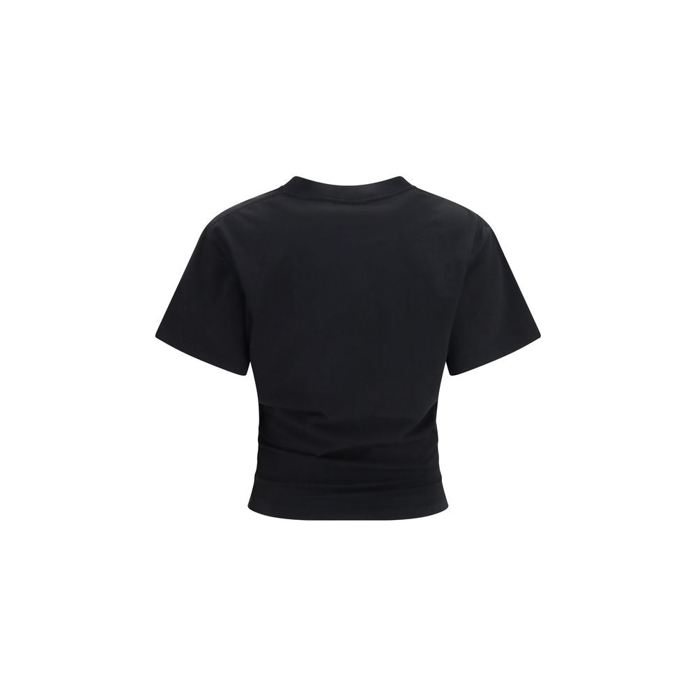 Balenciaga T-shirt en coton noir au design simple et élégant