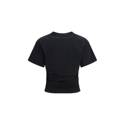 Balenciaga T-shirt en coton noir au design simple et élégant