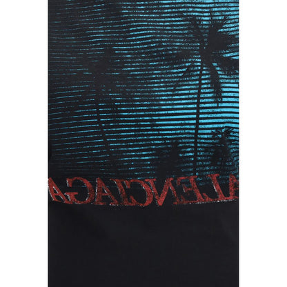 Balenciaga T-shirt en coton noir au design simple et élégant