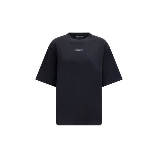 Camiseta de algodón negra Dolce & Gabbana