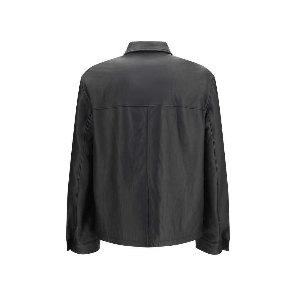 Chaqueta de piel de cordero negro Prada Ovis Aries Aries
