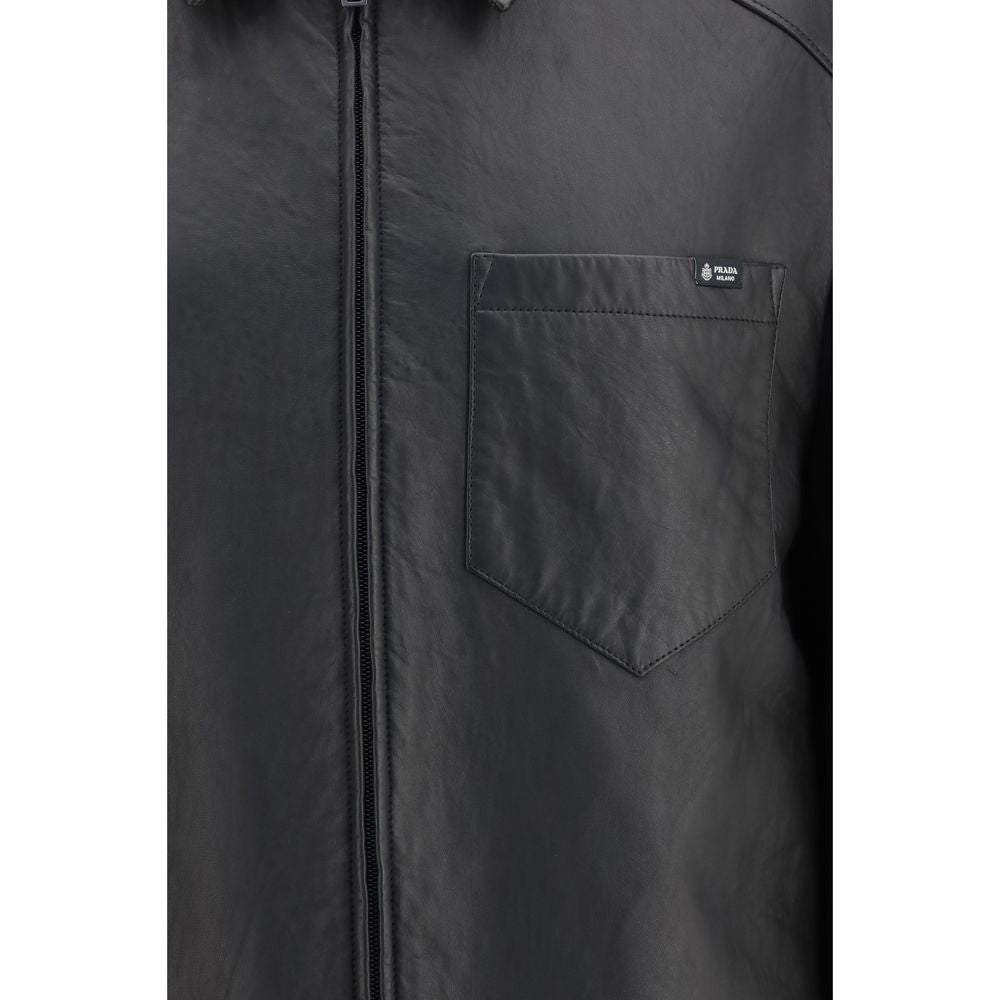 Chaqueta de piel de cordero negro Prada Ovis Aries Aries