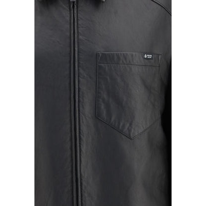 Chaqueta de piel de cordero negro Prada Ovis Aries Aries