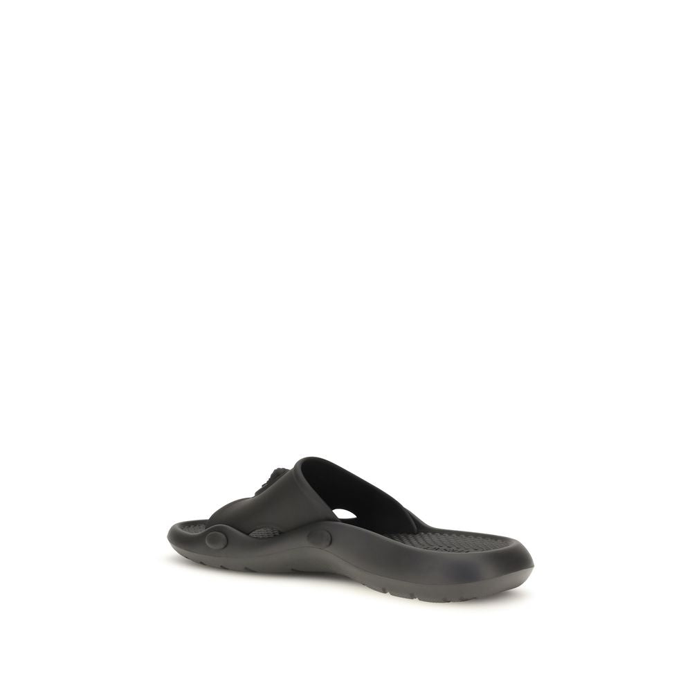 Versace Nettuno Black Rubber Contemporary Style Sandals