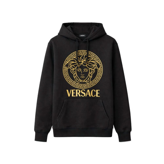 Sudadera con capucha negra de algodón Versace